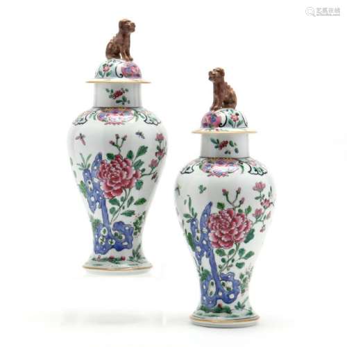 A Pair of Chinese Mantel Vases