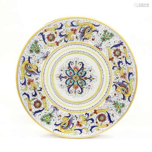 An Italian Faience Glazed Table Top