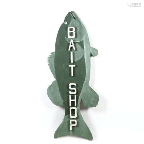 Bait Shop Fish Form Trade Sign