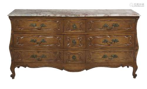 French Provincial-Style Marble-Top Dresser