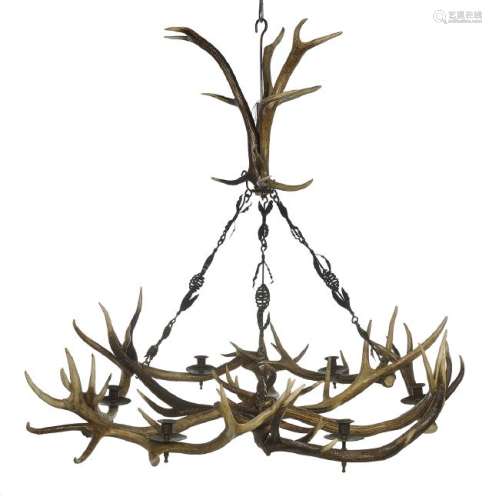 Large Black Forest-Style Chandelier