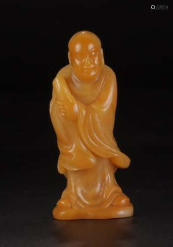 A TIANHUANG STONE FIGURE OF A ARHAT  ORNAMENT