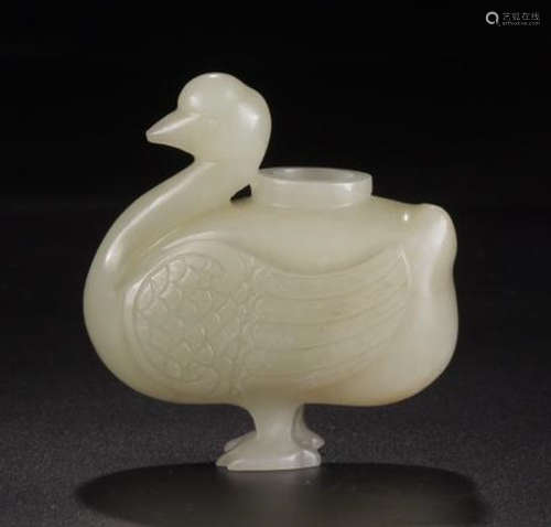 A HETIAN JADE  GOOSE SHAPE  SNUFF BOTTLE