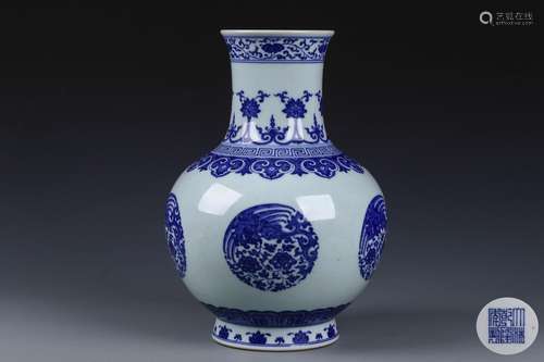 A Chinese Blue and White Porcelain Vase