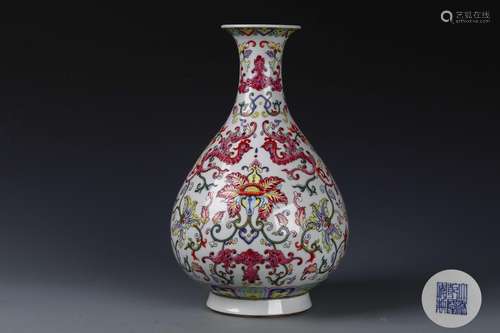 A Chinese Famille-Rose Porcelain Vase