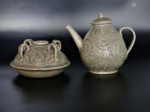 Two Chinese Yaozhou Porcelain Water Pot