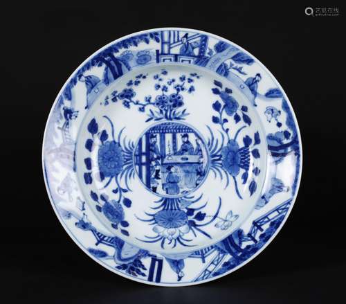 A Chinese Blue and White Porcelain Plate