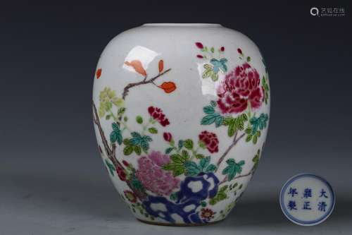 A Chinese Famille-Rose Porcelain Jar