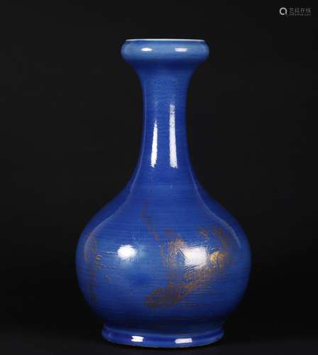 A Chinese Blue Glazed Porcelain Vase