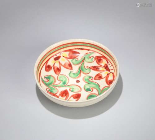 A Chinese Cizhou Red and Green Porcelain Brush Washer