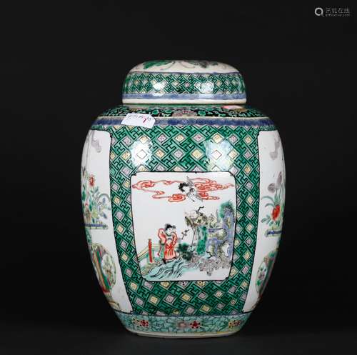 A Chinese Wu-Cai Porcelain Jar with Cover