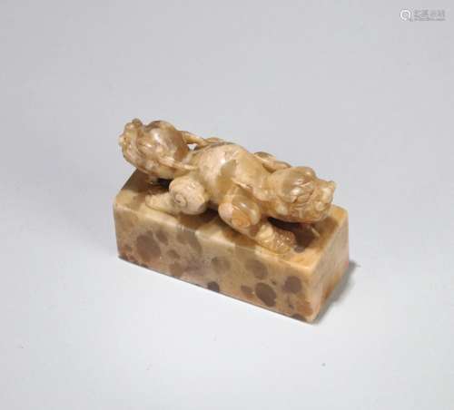 A Chinese Carved Shoushan Stone Seal