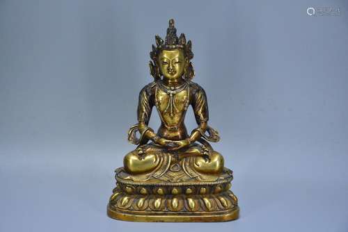 A Chinese Gilt Bronze Buddha