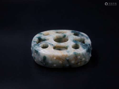 A Chinese Carved Jade Brush Washer