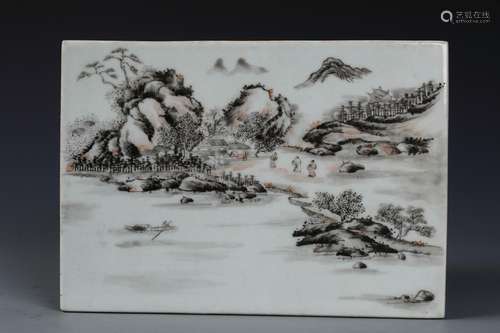 A Chinese Famille-Rose Porcelain Plaque