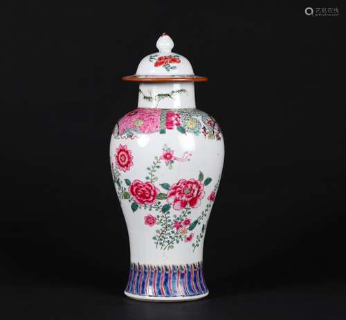 A Chinese Famille-Rose Porcelain Jar with Cover