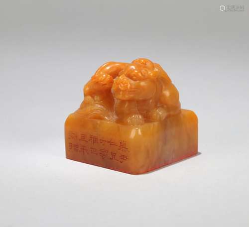 A Chinese Carved Tianhuang Stone Seal