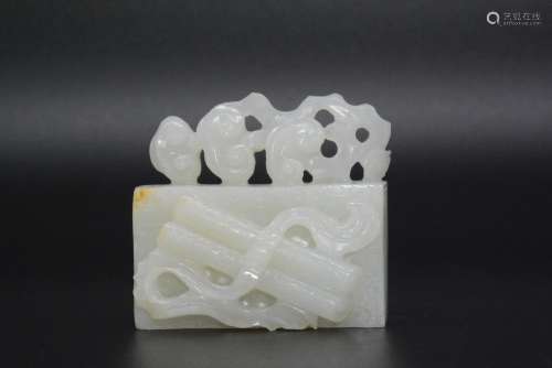 A Chinese Carved Jade Paper Weight