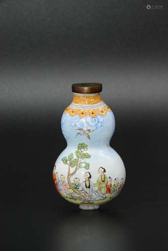 A Chinese Bronze Enamel Snuff Bottle