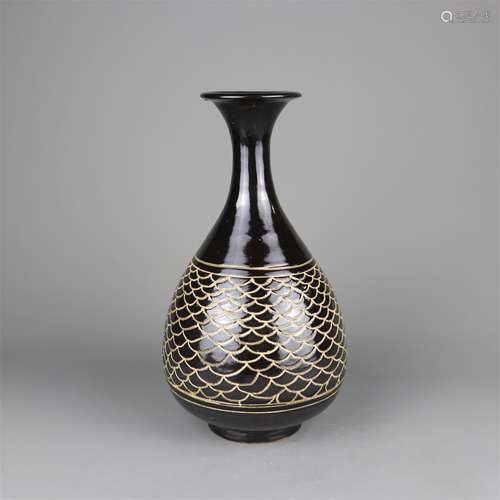 A Chinese Black Glazed Porcelain Vase