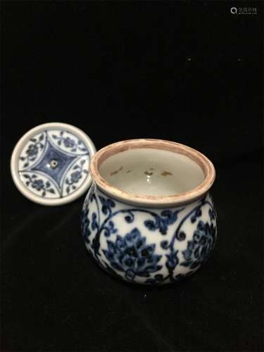 A Chinese Blue and White Porcelain Jar