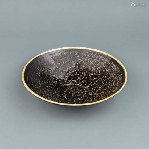 A Chinese Ding-Type Black Glazed Porcelain Bowl