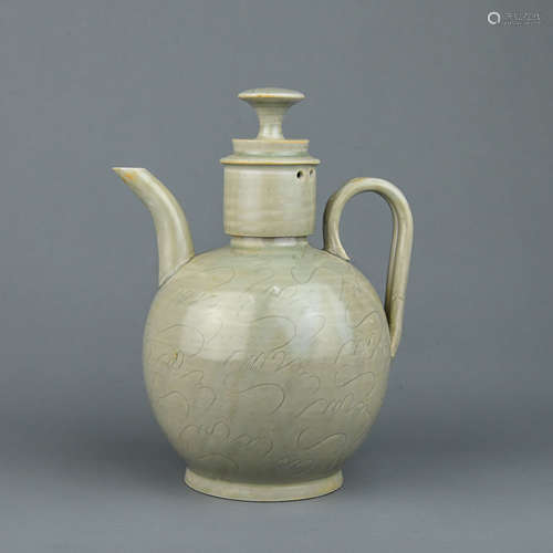 A Chinese Celadon Porcelain Wine Pot