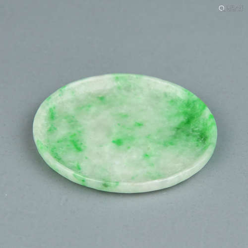 A Chinese Carved Jadeite Plate