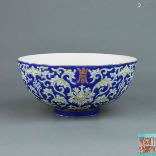 A Chinese Blue Ground Porcelain Bowl