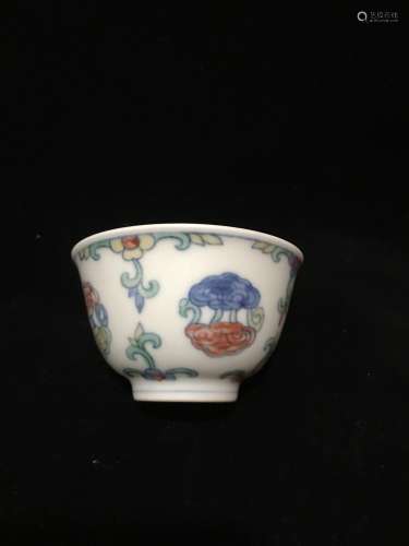 A Chinese Dou-Cai Porcelain Cup