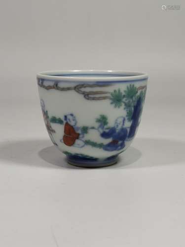 A Chinese Dou-Cai Porcelain Cup