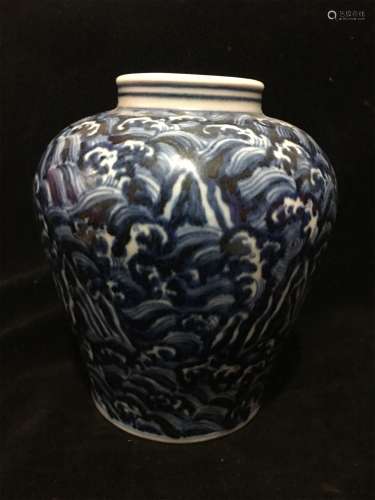 A Chinese Blue and White Porcelain Jar