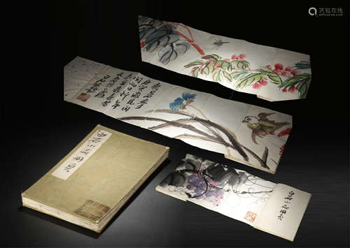 A BOOK OF CHINESE ABLUM PAINTING OF FRUIT AND FLOWER