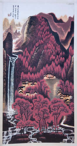 CHINESE SCROLL PAINTING OF MOUNTAIN VIEWS