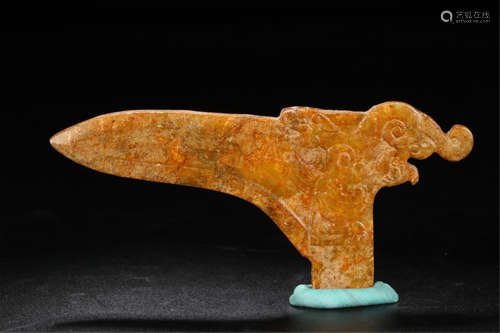 CHINESE ANCIENT JADE GE SPEAR HEAD