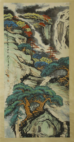 CHINESE SCROLL PAINTING OF MOUNTAIN VIEWS