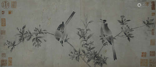 CHINESE SCROLL PAINTING OF BIRD AND FLOWER