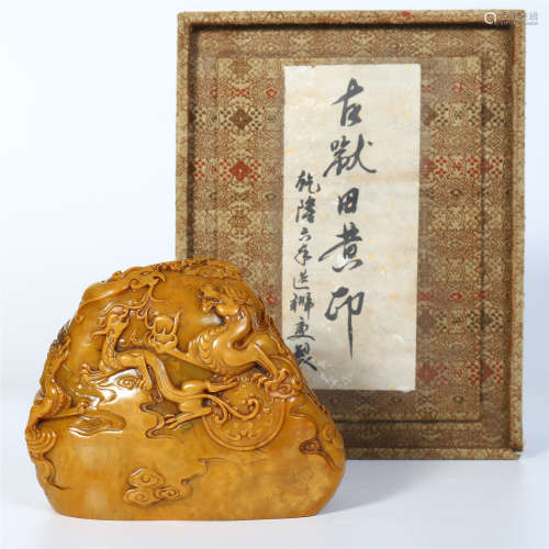 CHINESE TIANHUANG STONE BEAST SEAL