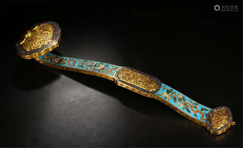 CHINESE CLOISONNE RUYI SCEPTER