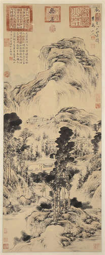 CHINESE SCROLL PAINTING OF MOUNTAIN VIEWS