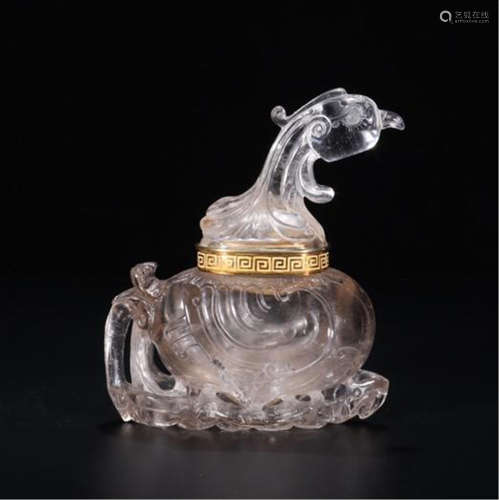 CHINESE ROCK CRYSTAL LIDED WATER JAR