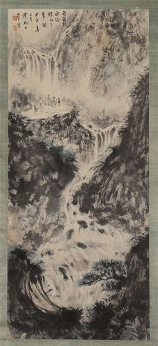 CHINESE SCROLL PAINTING OF MOUNTAIN VIEWS