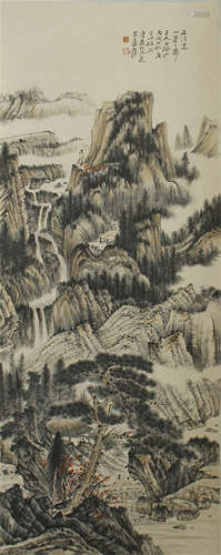 CHINESE SCROLL PAINTING OF MOUNTAIN VIEWS