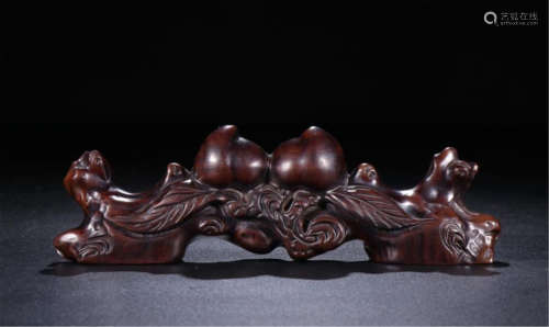 CHINESE ROSEWOOD HONGMU PEACH TABLE ITEM