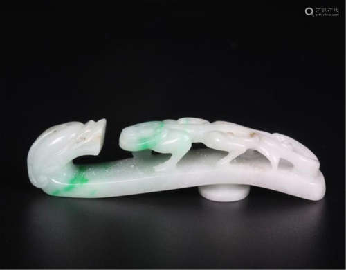 CHINESE JADEITE DRAGON BELT HOOK