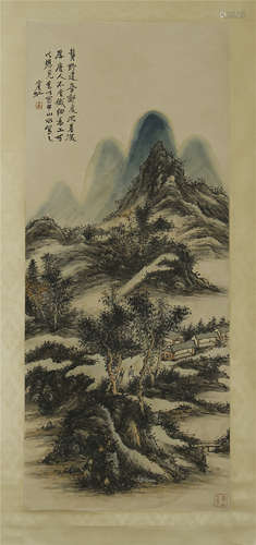 CHINESE SCROLL PAINTING OF MOUNTAIN VIEWS