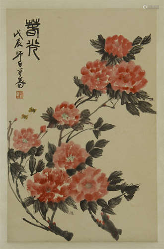 CHINESE SCROLL PAINTING OF FLOWER