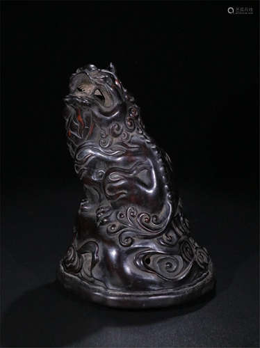 CHINESE HARDWOOD ZITAN BEAST INCENSE CAGE