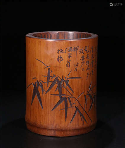 CHINESE BAMBOO BRUSH POT