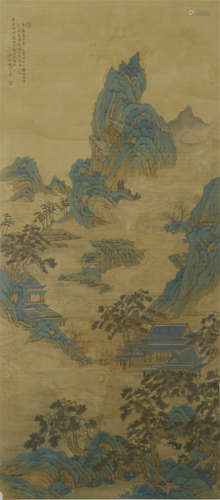 CHINESE SCROLL PAINTING OF MOUNTAIN VIEWS